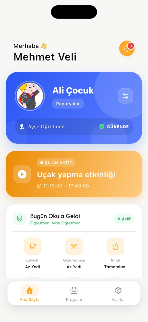BizimKreş Ana Ekran