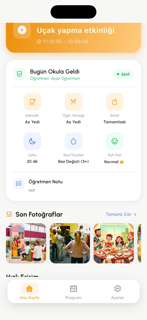 BizimKreş Haftalık Plan